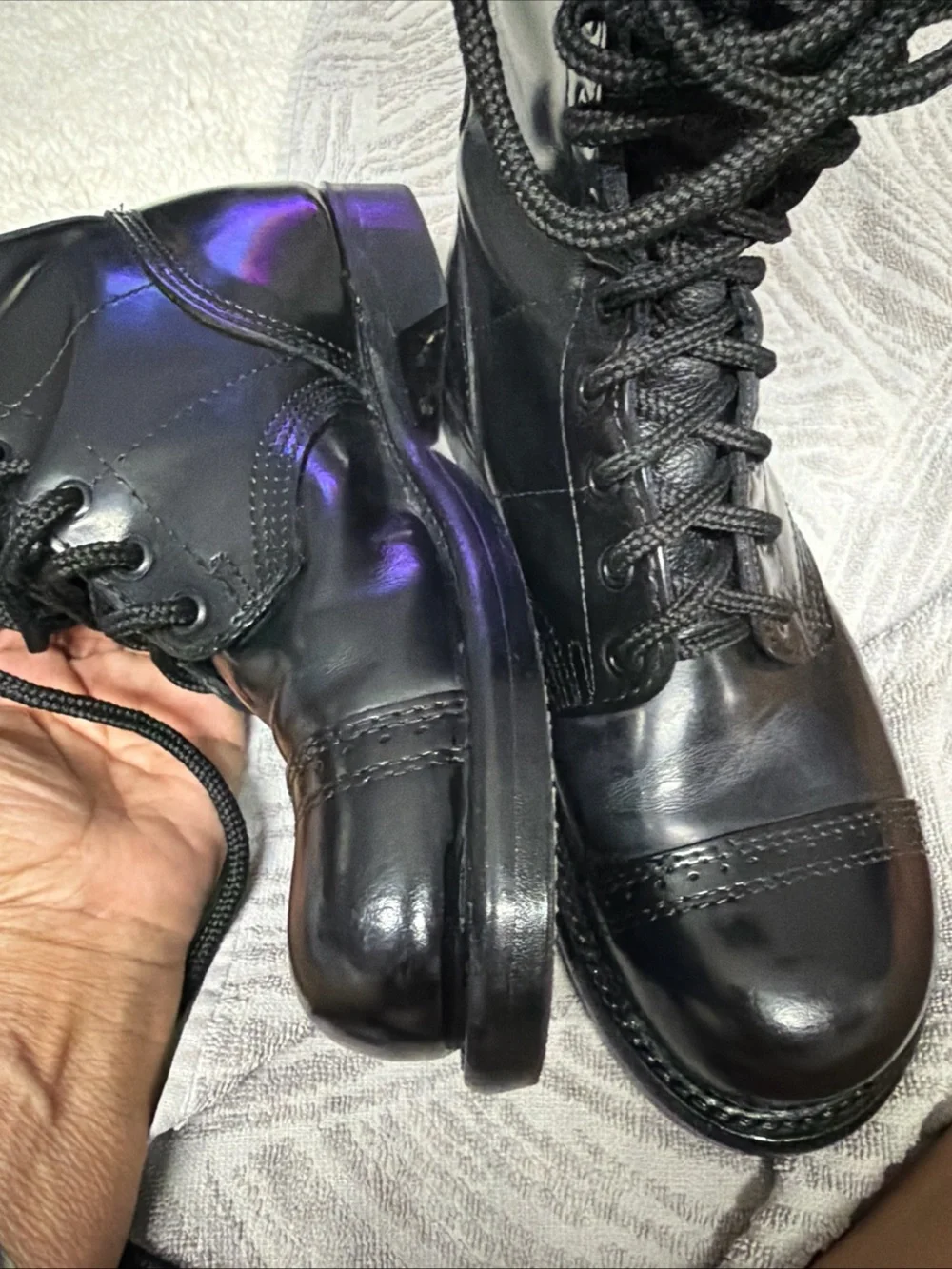 Corcoran 6.5E Black Leather Lace-Up Combat Boots made in the USA K30207
